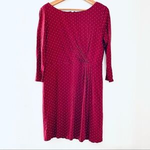 LOFT Maroon Dark Red Geometric Pattern Dress Large
